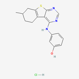 molecular formula C17H18ClN3OS B7744872 3-[(7-Methyl-5,6,7,8-tetrahydro-[1]benzothiolo[2,3-d]pyrimidin-4-yl)amino]phenol;hydrochloride 