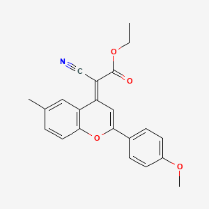 molecular formula C22H19NO4 B7744885 ethyl (2E)-2-cyano-2-[2-(4-methoxyphenyl)-6-methylchromen-4-ylidene]acetate 