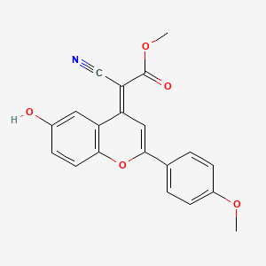 methyl (2E)-2-cyano-2-[6-hydroxy-2-(4-methoxyphenyl)chromen-4-ylidene]acetate