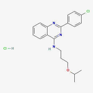 molecular formula C20H23Cl2N3O B7744893 2-(4-chlorophenyl)-N-(3-propan-2-yloxypropyl)quinazolin-4-amine;hydrochloride 