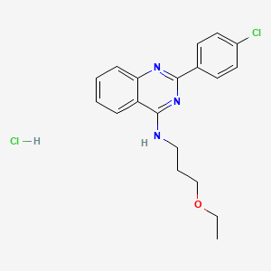 molecular formula C19H21Cl2N3O B7744898 2-(4-chlorophenyl)-N-(3-ethoxypropyl)quinazolin-4-amine;hydrochloride 