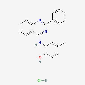 4-Methyl-2-[(2-phenylquinazolin-4-yl)amino]phenol;hydrochloride