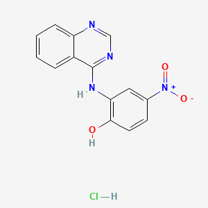 molecular formula C14H11ClN4O3 B7744921 4-Nitro-2-(quinazolin-4-ylamino)phenol;hydrochloride 