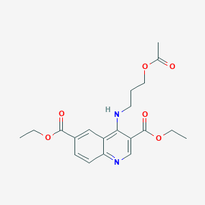 molecular formula C20H24N2O6 B7744945 Diethyl 4-{[3-(acetyloxy)propyl]amino}quinoline-3,6-dicarboxylate 