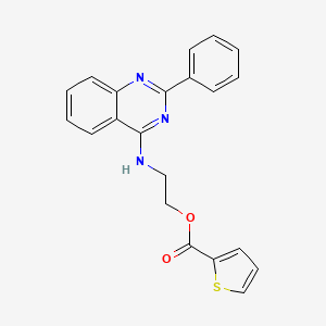 molecular formula C21H17N3O2S B7744968 2-[(2-Phenylquinazolin-4-yl)amino]ethyl thiophene-2-carboxylate 