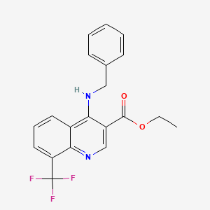 molecular formula C20H17F3N2O2 B7744997 Ethyl 4-(benzylamino)-8-(trifluoromethyl)quinoline-3-carboxylate 