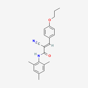 molecular formula C22H24N2O2 B7745019 (E)-2-cyano-3-(4-propoxyphenyl)-N-(2,4,6-trimethylphenyl)prop-2-enamide 