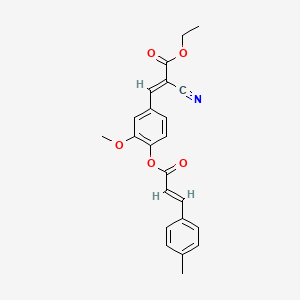 molecular formula C23H21NO5 B7745031 ethyl (E)-2-cyano-3-[3-methoxy-4-[(E)-3-(4-methylphenyl)prop-2-enoyl]oxyphenyl]prop-2-enoate 