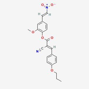 molecular formula C22H20N2O6 B7745044 [2-methoxy-4-[(E)-2-nitroethenyl]phenyl] (E)-2-cyano-3-(4-propoxyphenyl)prop-2-enoate 