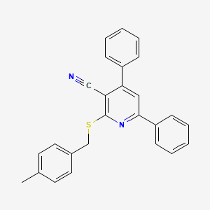 molecular formula C26H20N2S B7745058 2-[(4-Methylphenyl)methylsulfanyl]-4,6-diphenylpyridine-3-carbonitrile 