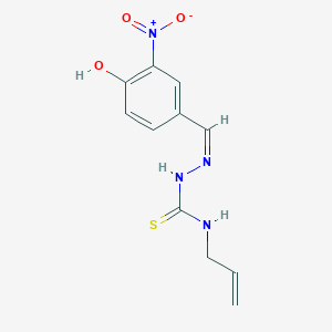 molecular formula C11H12N4O3S B7745069 1-[(Z)-(4-hydroxy-3-nitrophenyl)methylideneamino]-3-prop-2-enylthiourea 