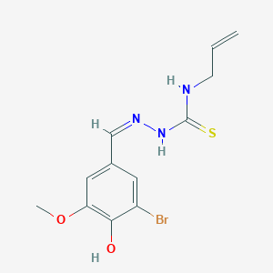 molecular formula C12H14BrN3O2S B7745075 N-allyl-N'-(3-bromo-4-hydroxy-5-methoxybenzylidene)carbamohydrazonothioic acid 