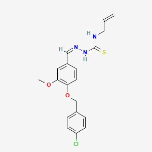 molecular formula C19H20ClN3O2S B7745087 1-[(Z)-[4-[(4-chlorophenyl)methoxy]-3-methoxyphenyl]methylideneamino]-3-prop-2-enylthiourea 