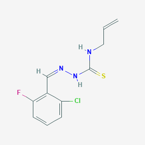 molecular formula C11H11ClFN3S B7745109 1-[(Z)-(2-chloro-6-fluorophenyl)methylideneamino]-3-prop-2-enylthiourea 