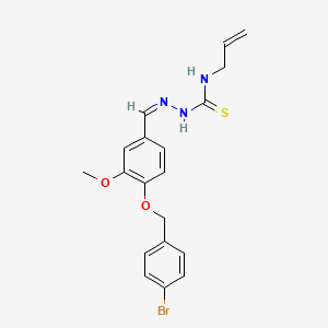 molecular formula C19H20BrN3O2S B7745122 1-[(Z)-[4-[(4-bromophenyl)methoxy]-3-methoxyphenyl]methylideneamino]-3-prop-2-enylthiourea 