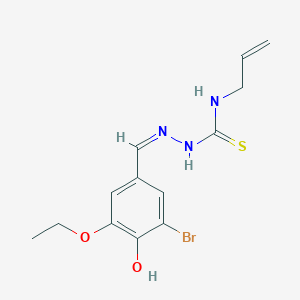 molecular formula C13H16BrN3O2S B7745134 1-[(Z)-(3-bromo-5-ethoxy-4-hydroxyphenyl)methylideneamino]-3-prop-2-enylthiourea 