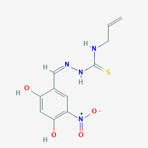 molecular formula C11H12N4O4S B7745137 1-[(Z)-(2,4-dihydroxy-5-nitrophenyl)methylideneamino]-3-prop-2-enylthiourea 