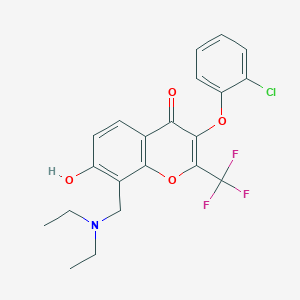 3-(2-chlorophenoxy)-8-[(diethylamino)methyl]-7-hydroxy-2-(trifluoromethyl)-4H-chromen-4-one