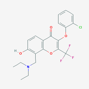 molecular formula C21H19ClF3NO4 B7745215 3-(2-chlorophenoxy)-8-[(diethylamino)methyl]-7-hydroxy-2-(trifluoromethyl)-4H-chromen-4-one 