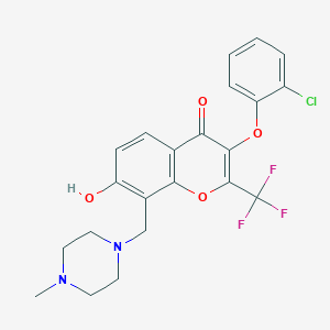 3-(2-chlorophenoxy)-7-hydroxy-8-[(4-methylpiperazin-1-yl)methyl]-2-(trifluoromethyl)-4H-chromen-4-one