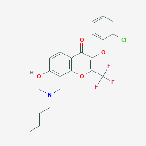 molecular formula C22H21ClF3NO4 B7745241 8-{[butyl(methyl)amino]methyl}-3-(2-chlorophenoxy)-7-hydroxy-2-(trifluoromethyl)-4H-chromen-4-one 