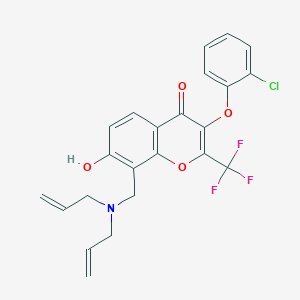 8-[[Bis(prop-2-enyl)amino]methyl]-3-(2-chlorophenoxy)-7-hydroxy-2-(trifluoromethyl)chromen-4-one