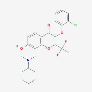 3-(2-chlorophenoxy)-8-{[cyclohexyl(methyl)amino]methyl}-7-hydroxy-2-(trifluoromethyl)-4H-chromen-4-one
