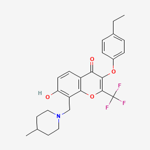 3-(4-ethylphenoxy)-7-hydroxy-8-[(4-methylpiperidin-1-yl)methyl]-2-(trifluoromethyl)-4H-chromen-4-one