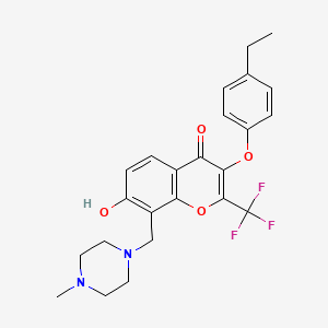 molecular formula C24H25F3N2O4 B7745283 3-(4-ethylphenoxy)-7-hydroxy-8-[(4-methylpiperazin-1-yl)methyl]-2-(trifluoromethyl)-4H-chromen-4-one 