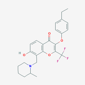 3-(4-ethylphenoxy)-7-hydroxy-8-[(2-methylpiperidin-1-yl)methyl]-2-(trifluoromethyl)-4H-chromen-4-one