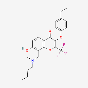 molecular formula C24H26F3NO4 B7745301 8-{[butyl(methyl)amino]methyl}-3-(4-ethylphenoxy)-7-hydroxy-2-(trifluoromethyl)-4H-chromen-4-one 