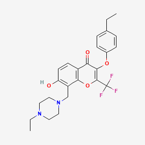 3-(4-ethylphenoxy)-8-[(4-ethylpiperazin-1-yl)methyl]-7-hydroxy-2-(trifluoromethyl)-4H-chromen-4-one