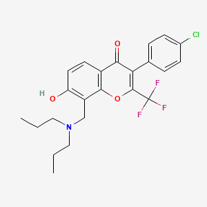 molecular formula C23H23ClF3NO3 B7745320 3-(4-chlorophenyl)-8-[(dipropylamino)methyl]-7-hydroxy-2-(trifluoromethyl)-4H-chromen-4-one 