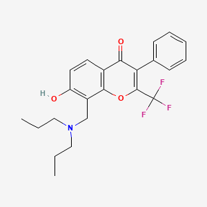 molecular formula C23H24F3NO3 B7745330 8-[(dipropylamino)methyl]-7-hydroxy-3-phenyl-2-(trifluoromethyl)-4H-chromen-4-one 