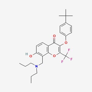 3-(4-tert-butylphenoxy)-8-[(dipropylamino)methyl]-7-hydroxy-2-(trifluoromethyl)-4H-chromen-4-one