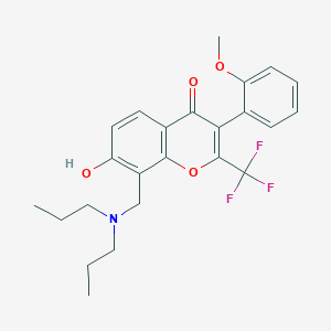 8-[(dipropylamino)methyl]-7-hydroxy-3-(2-methoxyphenyl)-2-(trifluoromethyl)-4H-chromen-4-one