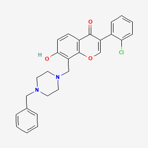 molecular formula C27H25ClN2O3 B7745365 8-[(4-benzylpiperazin-1-yl)methyl]-3-(2-chlorophenyl)-7-hydroxy-4H-chromen-4-one 
