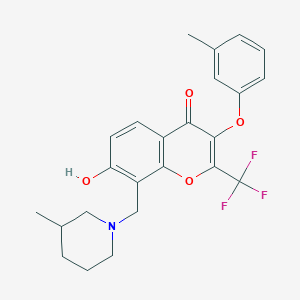 7-hydroxy-3-(3-methylphenoxy)-8-[(3-methylpiperidin-1-yl)methyl]-2-(trifluoromethyl)-4H-chromen-4-one