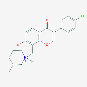 molecular formula C22H22ClNO3 B7745393 3-(4-chlorophenyl)-8-[(3-methylpiperidinium-1-yl)methyl]-4-oxo-4H-chromen-7-olate 
