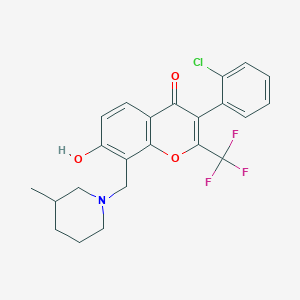 3-(2-chlorophenyl)-7-hydroxy-8-[(3-methylpiperidin-1-yl)methyl]-2-(trifluoromethyl)-4H-chromen-4-one