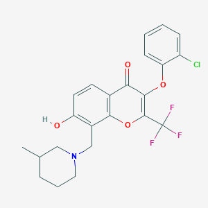 3-(2-chlorophenoxy)-7-hydroxy-8-[(3-methylpiperidin-1-yl)methyl]-2-(trifluoromethyl)-4H-chromen-4-one