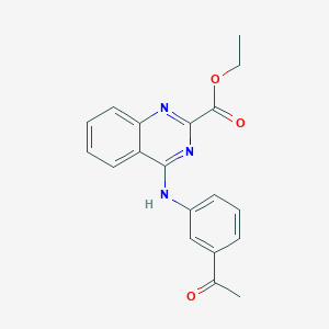 molecular formula C19H17N3O3 B7745446 Ethyl 4-[(3-acetylphenyl)amino]quinazoline-2-carboxylate 