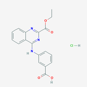 molecular formula C18H16ClN3O4 B7745448 3-[(2-Ethoxycarbonylquinazolin-4-yl)amino]benzoic acid;hydrochloride 