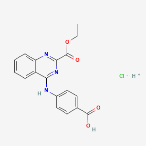 molecular formula C18H16ClN3O4 B7745450 4-[(2-Ethoxycarbonylquinazolin-4-yl)amino]benzoic acid;hydron;chloride 