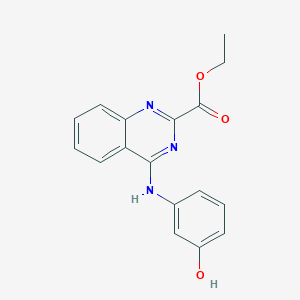 molecular formula C17H15N3O3 B7745454 Ethyl 4-(3-hydroxyanilino)quinazoline-2-carboxylate 