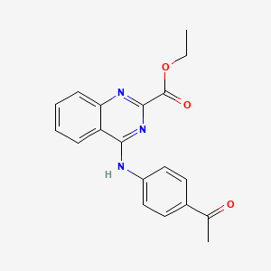 molecular formula C19H17N3O3 B7745460 Ethyl 4-[(4-acetylphenyl)amino]quinazoline-2-carboxylate 