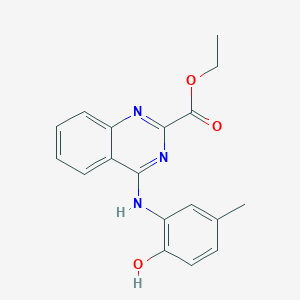 molecular formula C18H17N3O3 B7745461 Ethyl 4-[(2-hydroxy-5-methylphenyl)amino]quinazoline-2-carboxylate 