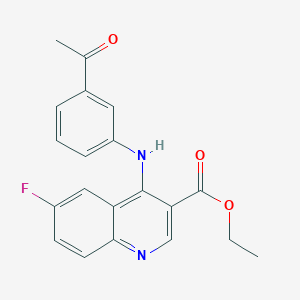 molecular formula C20H17FN2O3 B7745463 Ethyl 4-[(3-acetylphenyl)amino]-6-fluoroquinoline-3-carboxylate 