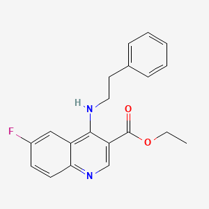 molecular formula C20H19FN2O2 B7745468 Ethyl 6-fluoro-4-(phenethylamino)quinoline-3-carboxylate 