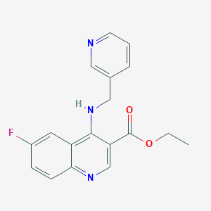 molecular formula C18H16FN3O2 B7745475 6-Fluoro-4-[(pyridin-3-ylmethyl)-amino]-quinoline-3-carboxylic acid ethyl ester 